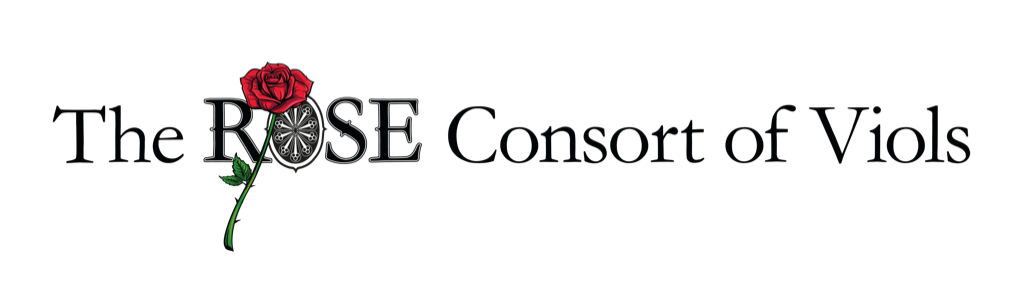 rose consort of viols logo and words